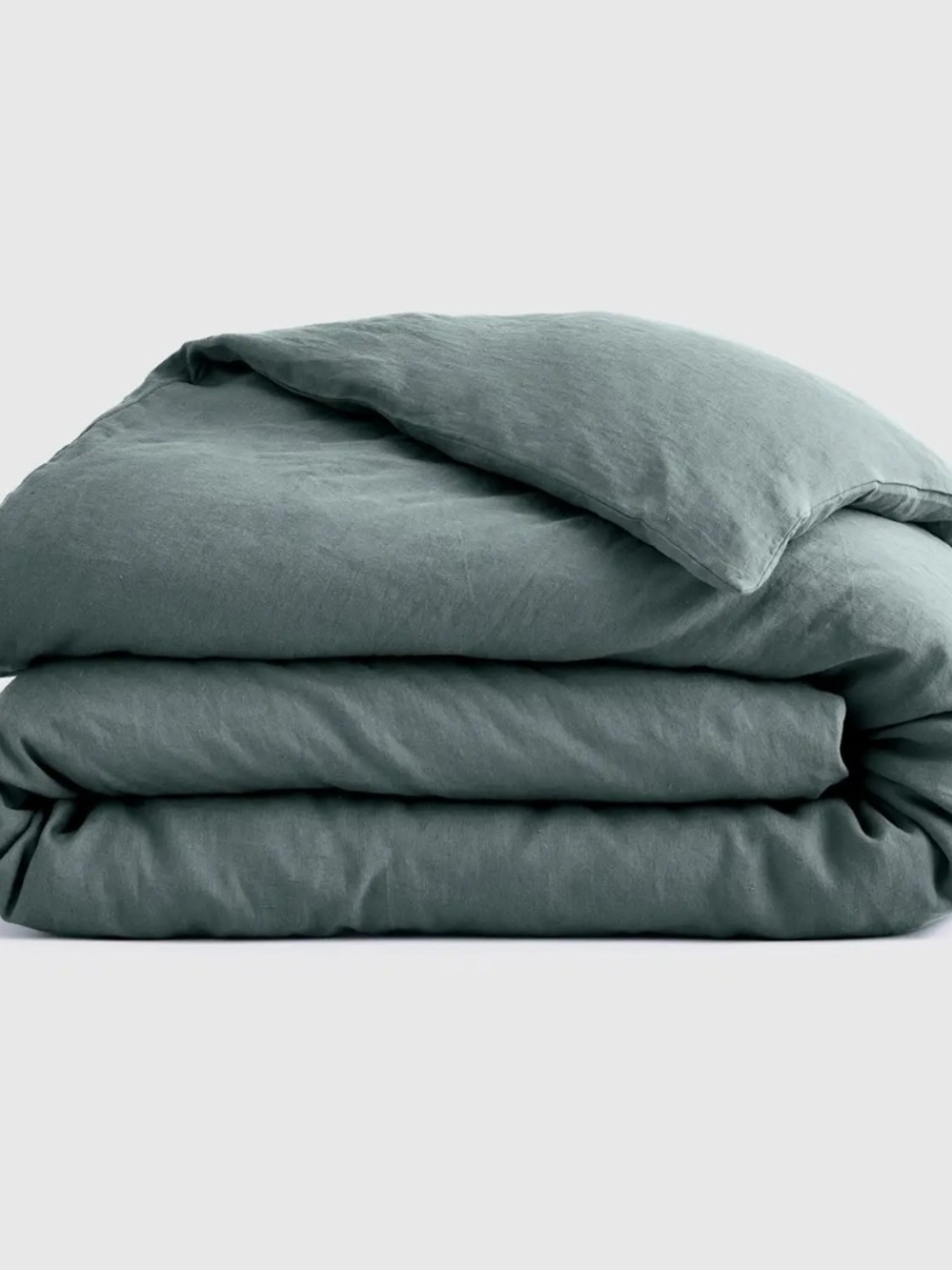 QUINCE European Linen Duvet Cover Queen Dusty Blue